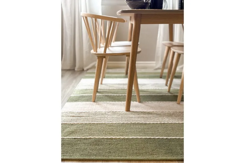 Gulvtæppe Båstad - 140x200 cm, Grøn - Tekstiler - Tæpper - Moderne tæppe - Bomuldstæpper