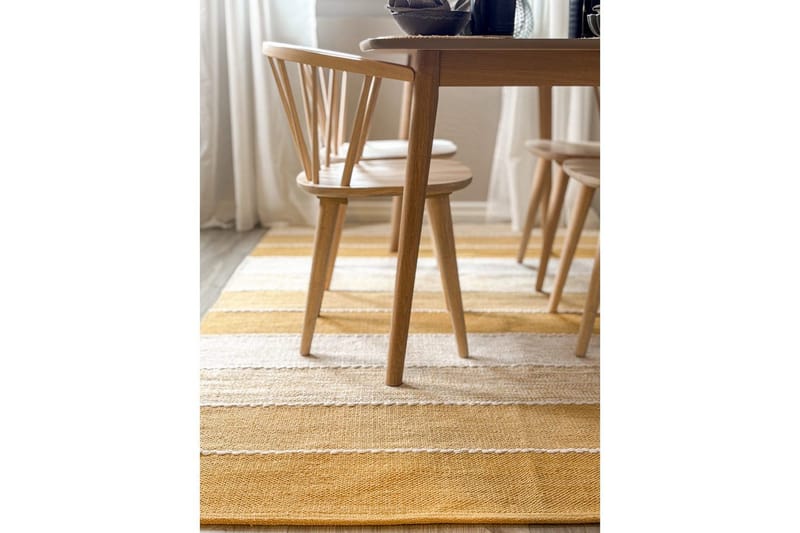Gulvtæppe Båstad - 140x200 cm, Gul - Tekstiler - Tæpper - Moderne tæppe - Bomuldstæpper