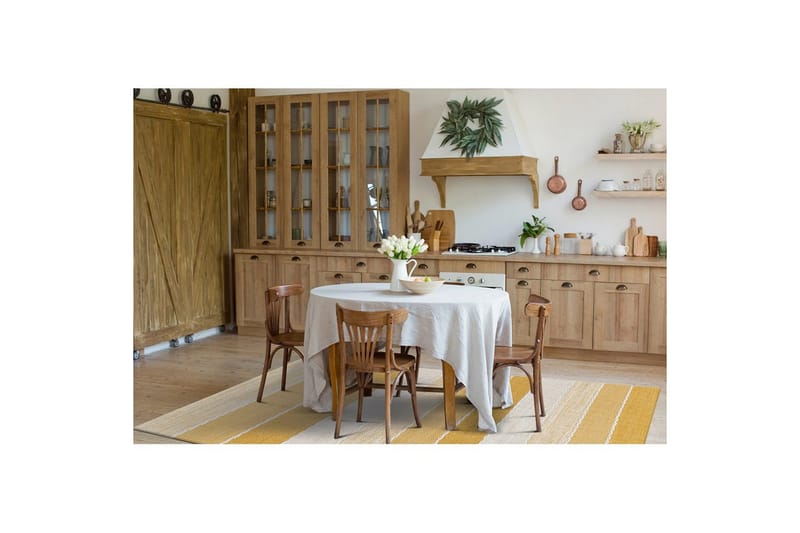 Gulvtæppe Båstad - 140x200 cm, Gul - Tekstiler - Tæpper - Moderne tæppe - Bomuldstæpper