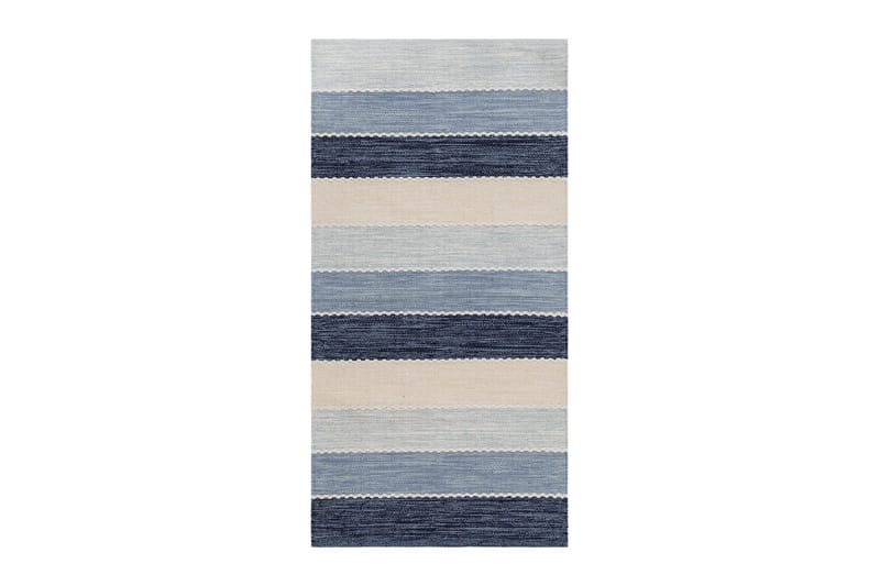 Gulvtæppe Båstad - 75x220 cm, Blå - Tekstiler - Tæpper - Moderne tæppe - Bomuldstæpper