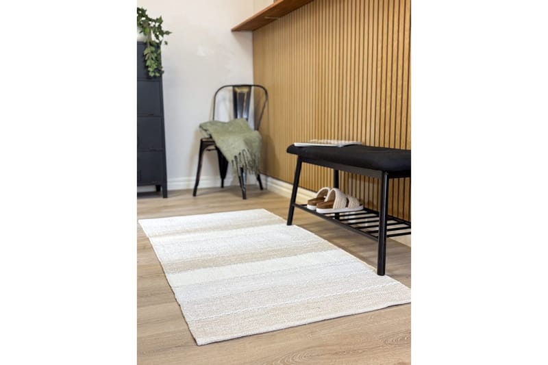 Gulvtæppe Båstad - 75x220 cm, Creme - Tekstiler - Tæpper - Moderne tæppe - Bomuldstæpper