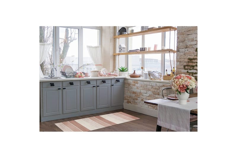 Gulvtæppe Båstad - 75x220 cm, Gammelrosa - Tekstiler - Tæpper - Moderne tæppe - Bomuldstæpper