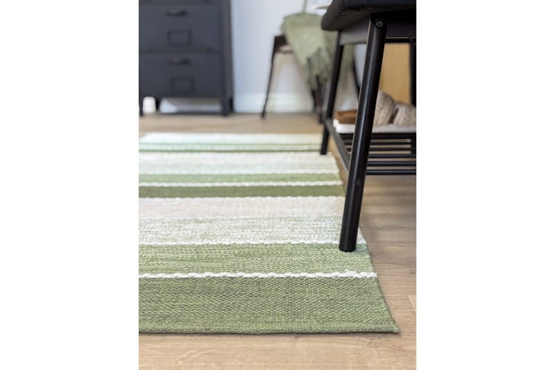 Gulvtæppe Båstad - 75x220 cm, Grøn - Tekstiler - Tæpper - Moderne tæppe - Bomuldstæpper