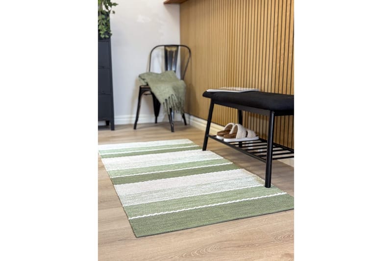 Gulvtæppe Båstad - 75x220 cm, Grøn - Tekstiler - Tæpper - Moderne tæppe - Bomuldstæpper