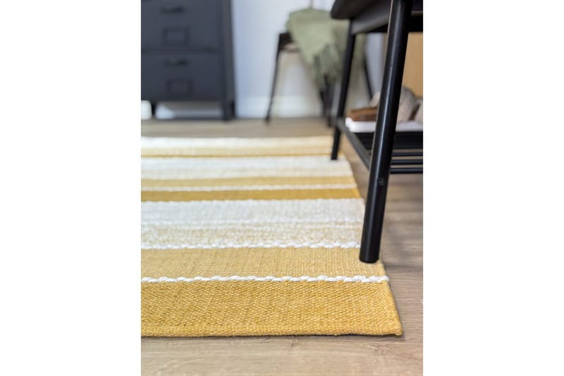 Gulvtæppe Båstad - 75x220 cm, Gul - Tekstiler - Tæpper - Moderne tæppe - Bomuldstæpper