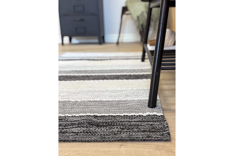 Gulvtæppe Båstad - 75x220 cm, Sort - Tekstiler - Tæpper - Moderne tæppe - Bomuldstæpper