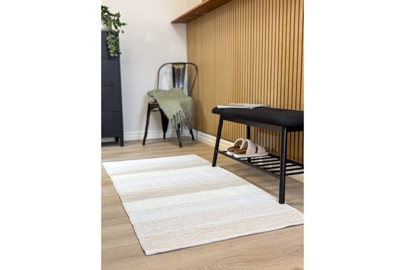 Gulvtæppe Båstad - 75x280 cm, Creme - Tekstiler - Tæpper - Moderne tæppe - Bomuldstæpper