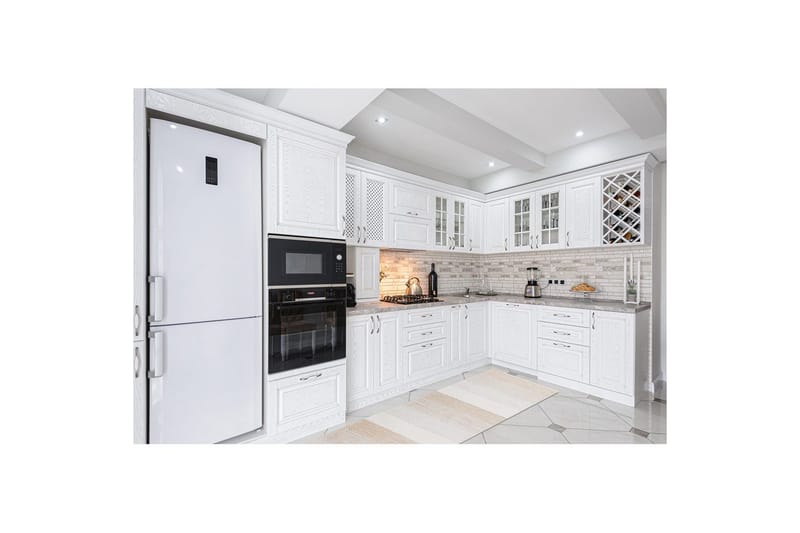 Gulvtæppe Båstad - 75x280 cm, Creme - Tekstiler - Tæpper - Moderne tæppe - Bomuldstæpper