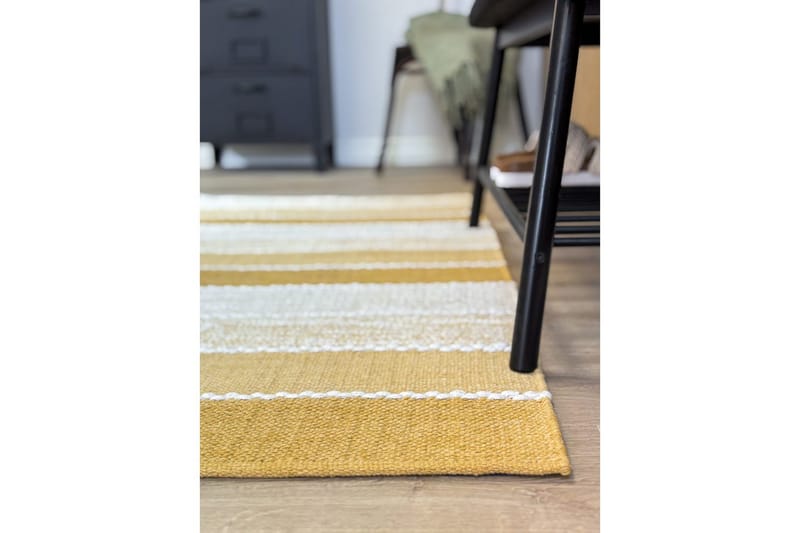Gulvtæppe Båstad - 75x280 cm, Gul - Tekstiler - Tæpper - Moderne tæppe - Bomuldstæpper