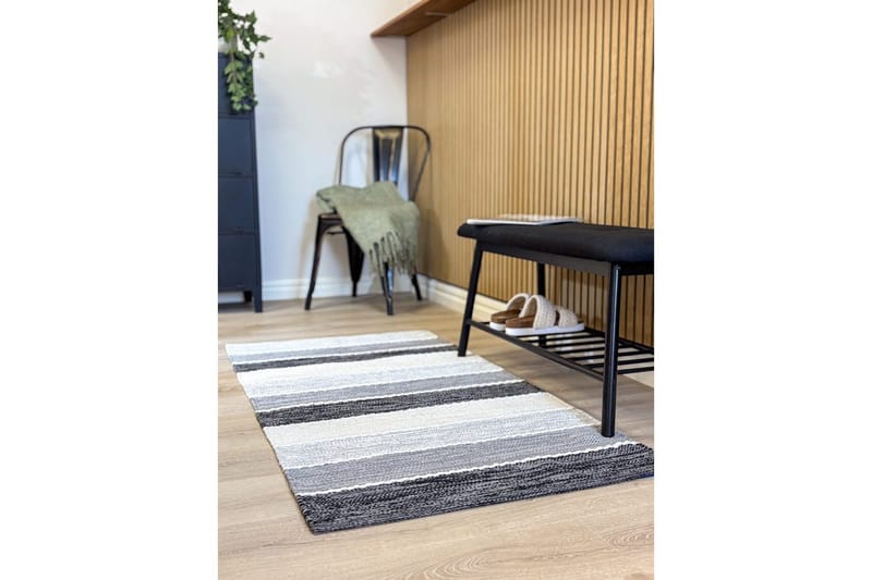 Gulvtæppe Båstad - 75x280 cm, Sort - Tekstiler - Tæpper - Moderne tæppe - Bomuldstæpper