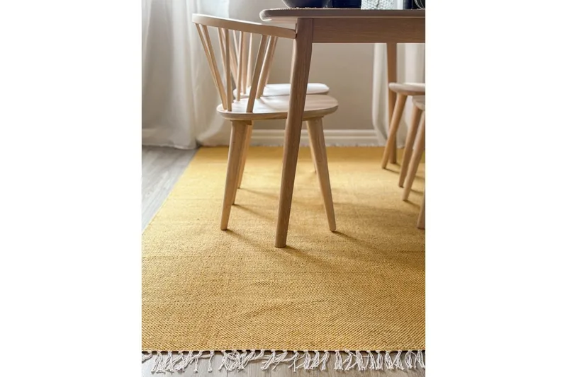 Gulvtæppe Line - 130x190 cm, Gul - Tekstiler - Tæpper - Moderne tæppe - Bomuldstæpper