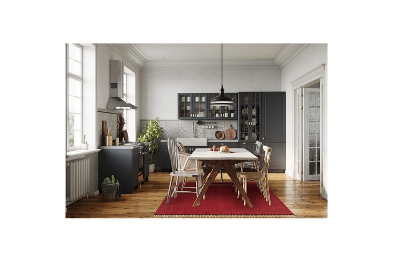 Gulvtæppe Line - 130x190 cm, Rød - Tekstiler - Tæpper - Moderne tæppe - Bomuldstæpper