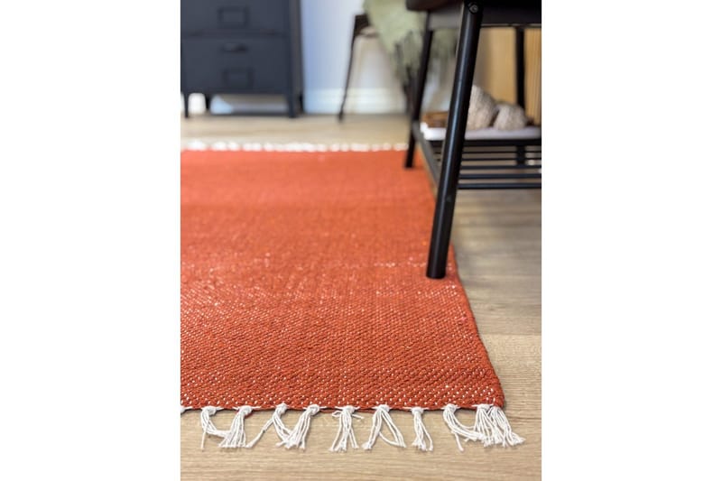 Gulvtæppe Line - 130x190 cm, Terracotta - Tekstiler - Tæpper - Moderne tæppe - Bomuldstæpper