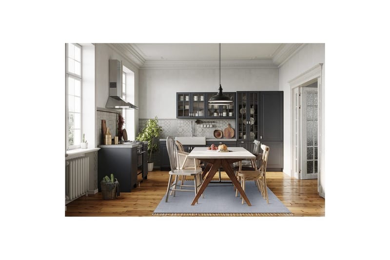 Gulvtæppe Line - 160x230 cm, Dueblå - Tekstiler - Tæpper - Moderne tæppe - Bomuldstæpper