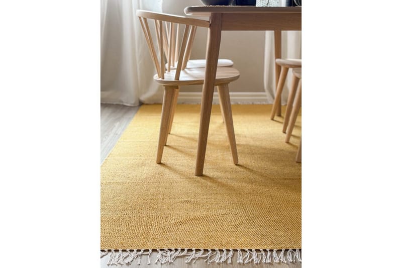 Gulvtæppe Line - 160x230 cm, Gul - Tekstiler - Tæpper - Moderne tæppe - Bomuldstæpper