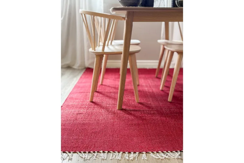 Gulvtæppe Line - 160x230 cm, Rød - Tekstiler - Tæpper - Moderne tæppe - Bomuldstæpper