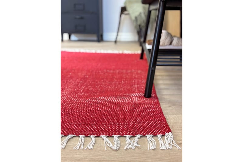 Gulvtæppe Line - 160x230 cm, Rød - Tekstiler - Tæpper - Moderne tæppe - Bomuldstæpper
