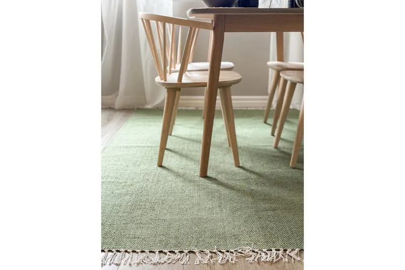 Gulvtæppe Line - 200x300 cm, Grøn - Tekstiler - Tæpper - Moderne tæppe - Bomuldstæpper