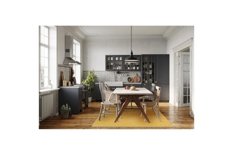 Gulvtæppe Line - 200x300 cm, Gul - Tekstiler - Tæpper - Moderne tæppe - Bomuldstæpper