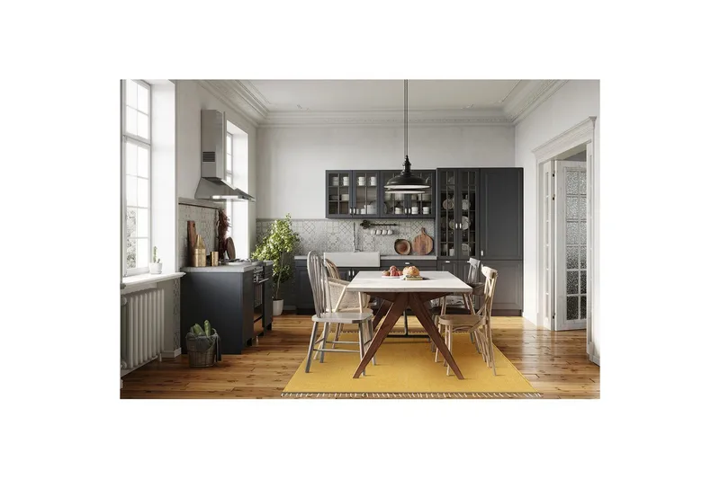 Gulvtæppe Line - 200x300 cm, Gul - Tekstiler - Tæpper - Moderne tæppe - Bomuldstæpper