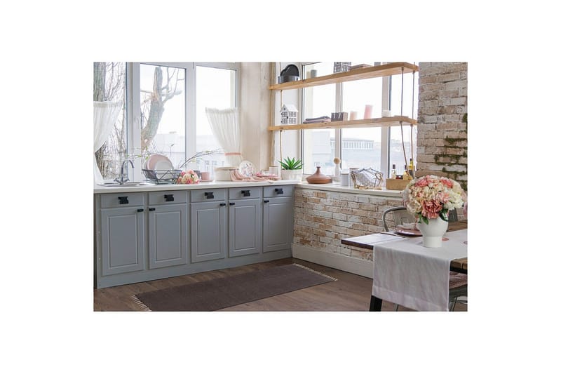 Gulvtæppe Line - 75x220 cm, Chokolade - Tekstiler - Tæpper - Moderne tæppe - Bomuldstæpper