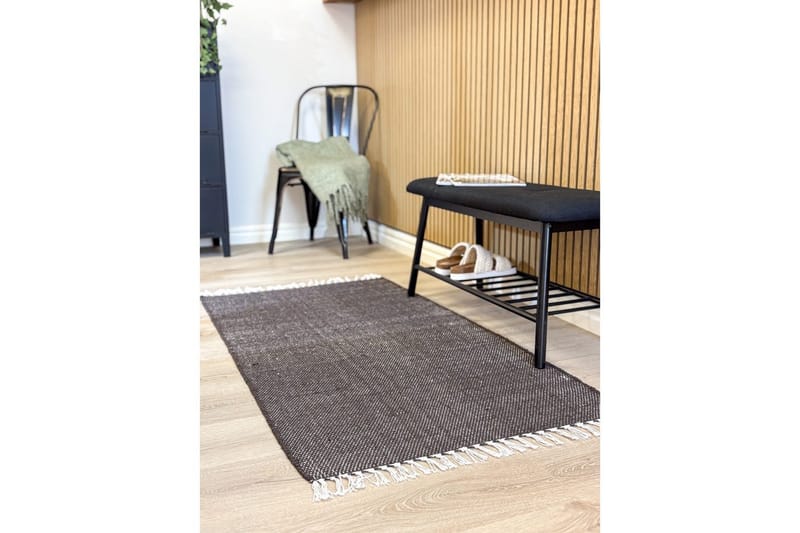 Gulvtæppe Line - 75x220 cm, Chokolade - Tekstiler - Tæpper - Moderne tæppe - Bomuldstæpper