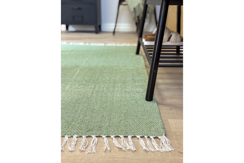 Gulvtæppe Line - 75x220 cm, Grøn - Tekstiler - Tæpper - Moderne tæppe - Bomuldstæpper