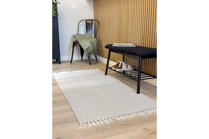 Gulvtæppe Line - 75x220 cm, Greige - Tekstiler - Tæpper - Moderne tæppe - Bomuldstæpper