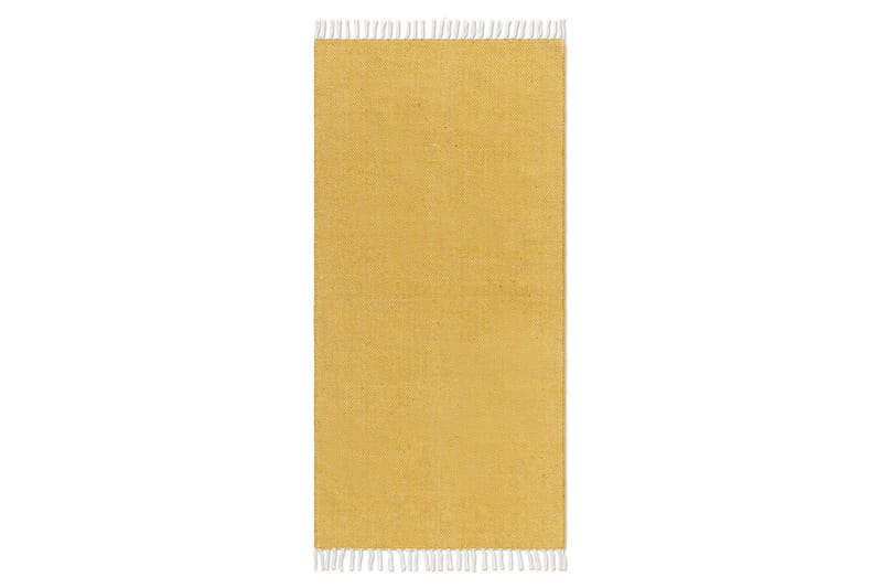 Gulvtæppe Line - 75x220 cm, Gul - Tekstiler - Tæpper - Moderne tæppe - Bomuldstæpper