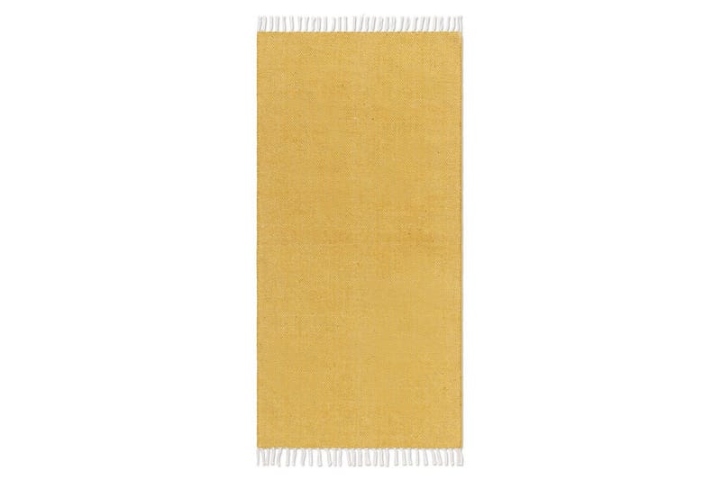 Gulvtæppe Line - 75x220 cm, Gul - Tekstiler - Tæpper - Moderne tæppe - Bomuldstæpper