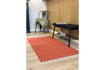 Gulvtæppe Line - 75x220 cm, Terracotta - Tekstiler - Tæpper - Moderne tæppe - Bomuldstæpper