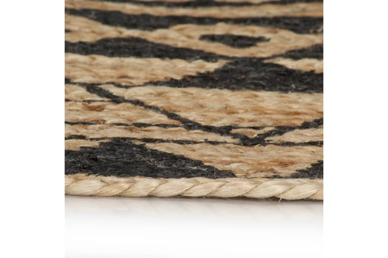 håndlavet tæppe med sort print jute 150 cm - Sort - Sisaltæpper - Jutemåtter & hampemåtter