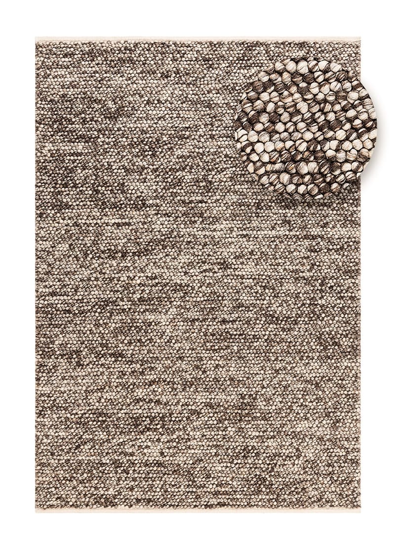 Håndvævet tæppe KM Home Bubble 240x340 cm Chokolade Melange - Chokolade melange - Tekstiler - Tæpper - Moderne tæppe - Uldtæppe