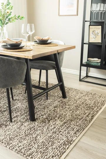 Håndvævet tæppe KM Home Bubble 240x340 cm Chokolade Melange - Chokolade melange - Tekstiler - Tæpper - Moderne tæppe - Uldtæppe