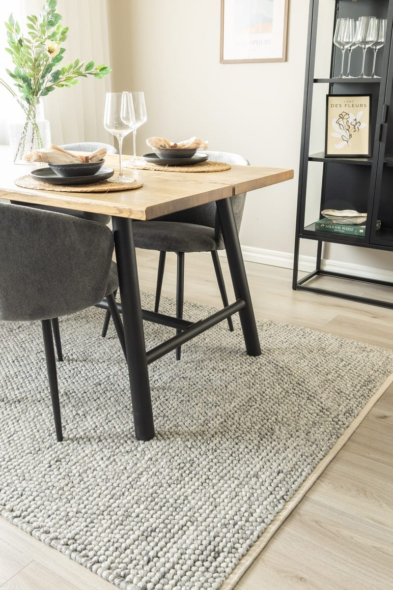Håndvævet tæppe KM Home Bubble 300x400 cm Grå - Grå - Tekstiler - Tæpper - Moderne tæppe - Uldtæppe