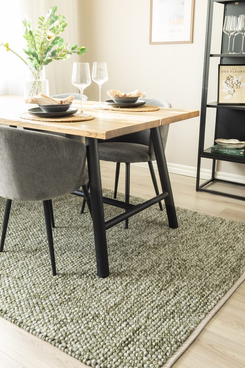 Håndvævet tæppe KM Home Bubble 300x400 cm Olivengrøn - Olivengrøn - Tekstiler - Tæpper - Moderne tæppe - Uldtæppe