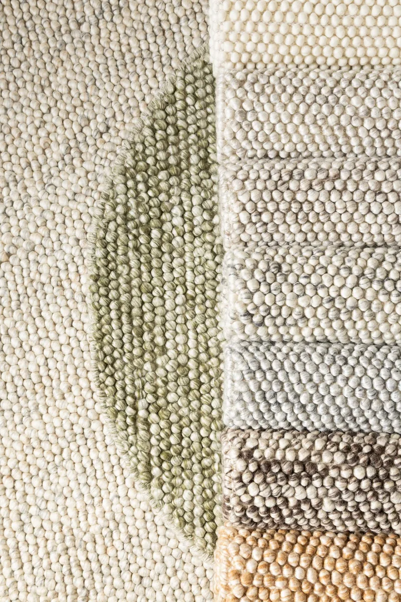 Håndvævet tæppe KM Home Bubble Kvadrat 200x200 cm Chokolade Melange - Chokolade Melange - Tekstiler - Tæpper - Moderne tæppe - Uldtæppe