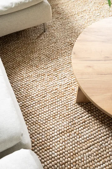 Håndvævet tæppe KM Home Bubble Kvadrat 200x200 cm Karamel - Karamel - Tekstiler - Tæpper - Moderne tæppe - Uldtæppe