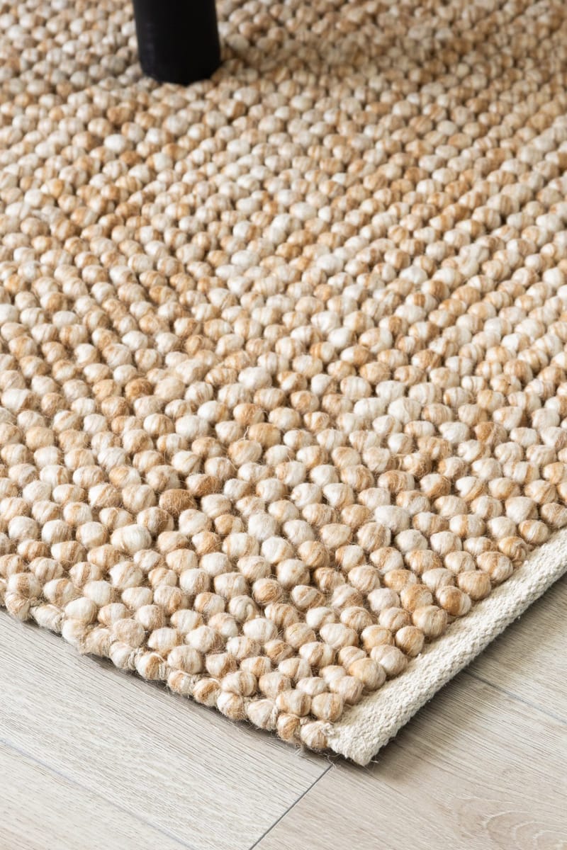 Håndvævet tæppe KM Home Bubble Kvadrat 200x200 cm Karamel - Karamel - Tekstiler - Tæpper - Moderne tæppe - Uldtæppe