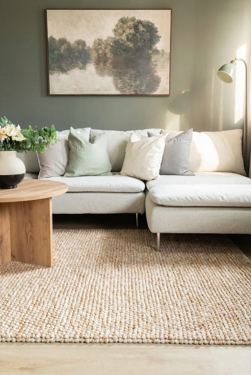 Håndvævet tæppe KM Home Bubble Kvadrat 200x200 cm Karamel - Karamel - Tekstiler - Tæpper - Moderne tæppe - Uldtæppe