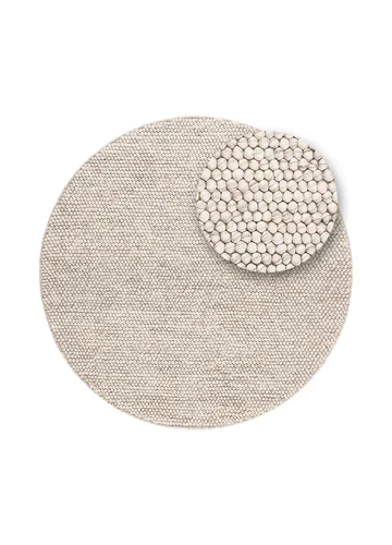 Håndvævet tæppe KM Home Bubble Rund 120x120 cm IvoryMelange - IvoryMelange - Tekstiler - Tæpper - Moderne tæppe - Uldtæppe