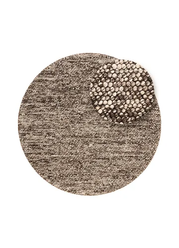 Håndvævet tæppe KM Home Bubble Rund 200x200 cm Chokolade Melange - Chokolade Melange - Tekstiler - Tæpper - Moderne tæppe - Uldtæppe