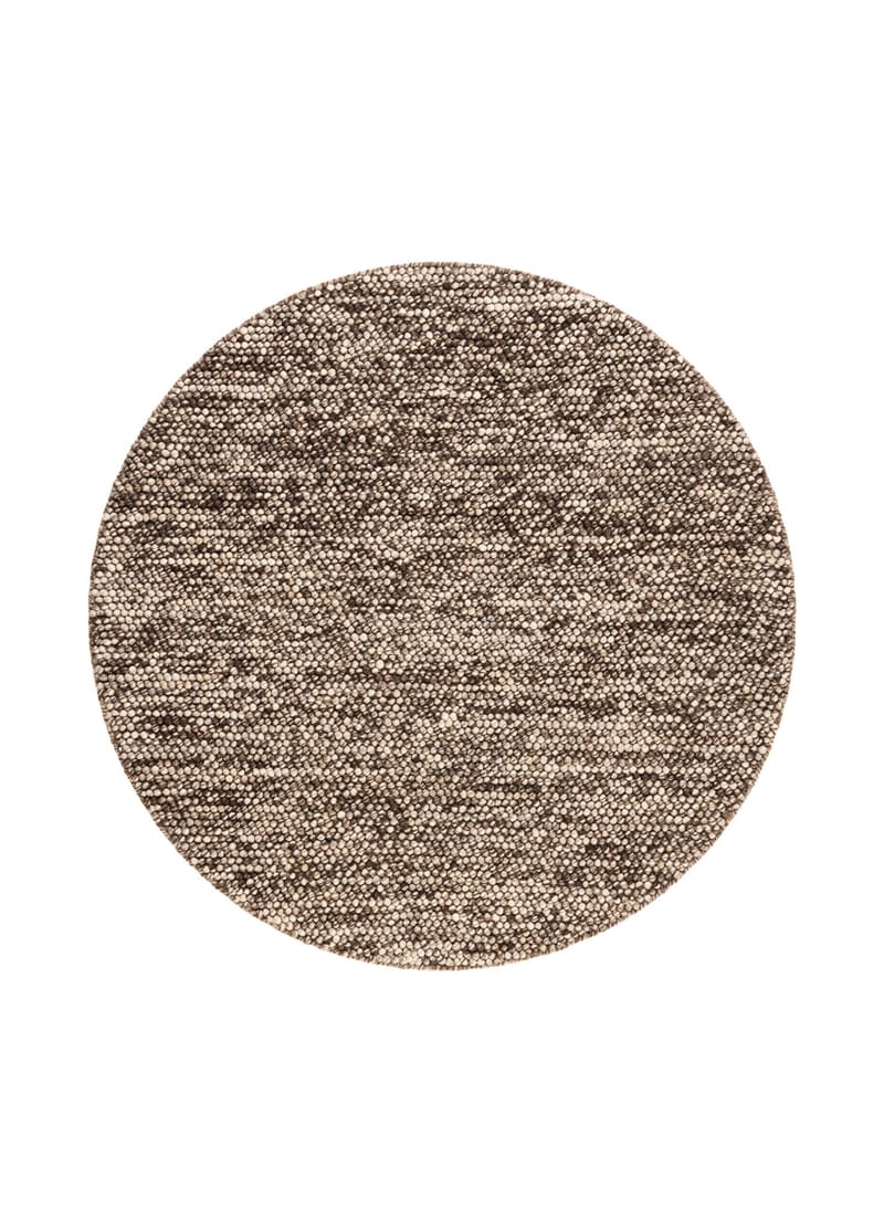 Håndvævet tæppe KM Home Bubble Rund 240x240 cm Chokolade Melange, Chokolade Melange