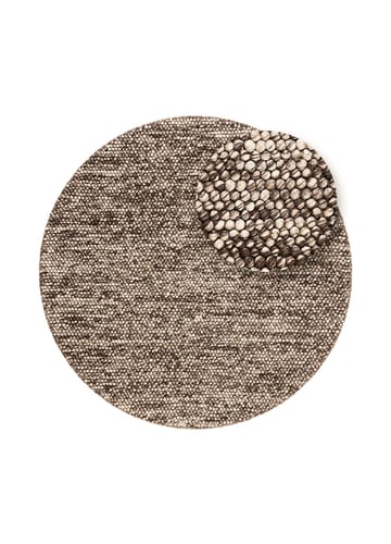 Håndvævet tæppe KM Home Bubble Rund 240x240 cm Chokolade Melange - Chokolade Melange - Tekstiler - Tæpper - Moderne tæppe - Uldtæppe