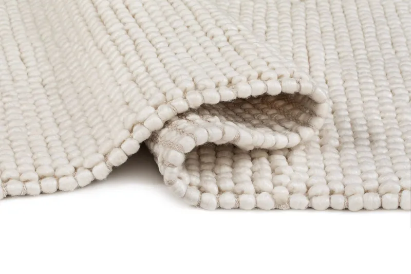 Håndvævet tæppe KM Home Bubble Rund 240x240 cm Creme - Creme - Tekstiler - Tæpper - Moderne tæppe - Uldtæppe