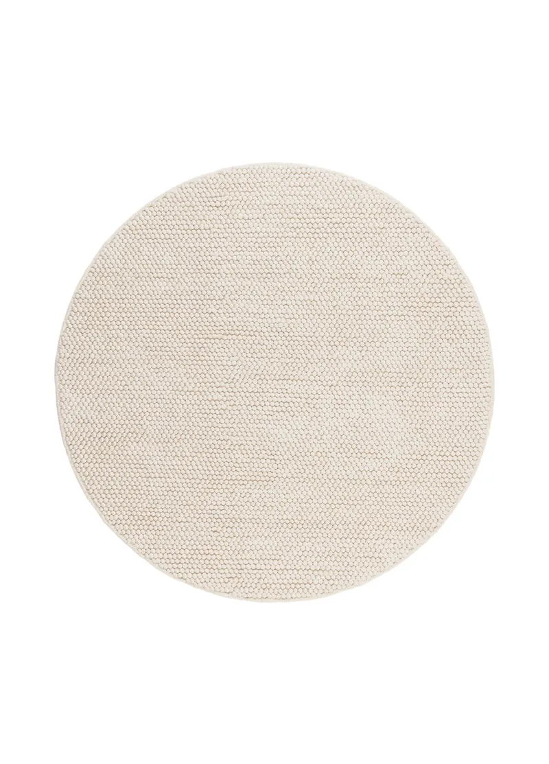 Håndvævet tæppe KM Home Bubble Rund 240x240 cm Creme, Creme