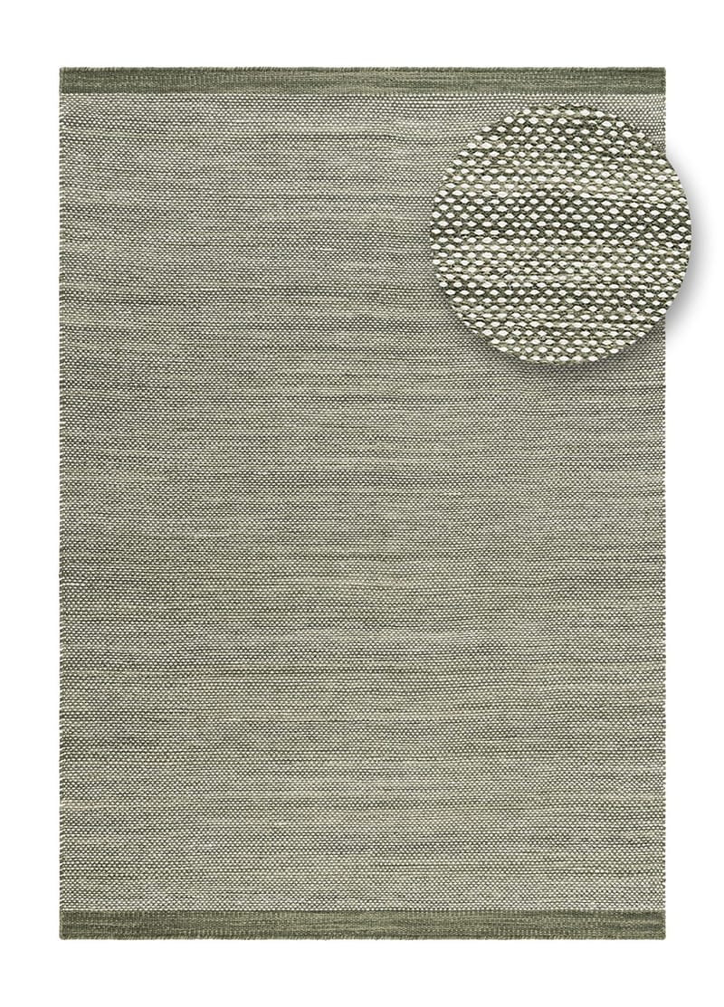 Håndvævet tæppe KM Home Sandhamn 140x200 cm Grøn - Grøn - Tekstiler - Tæpper - Moderne tæppe - Uldtæppe