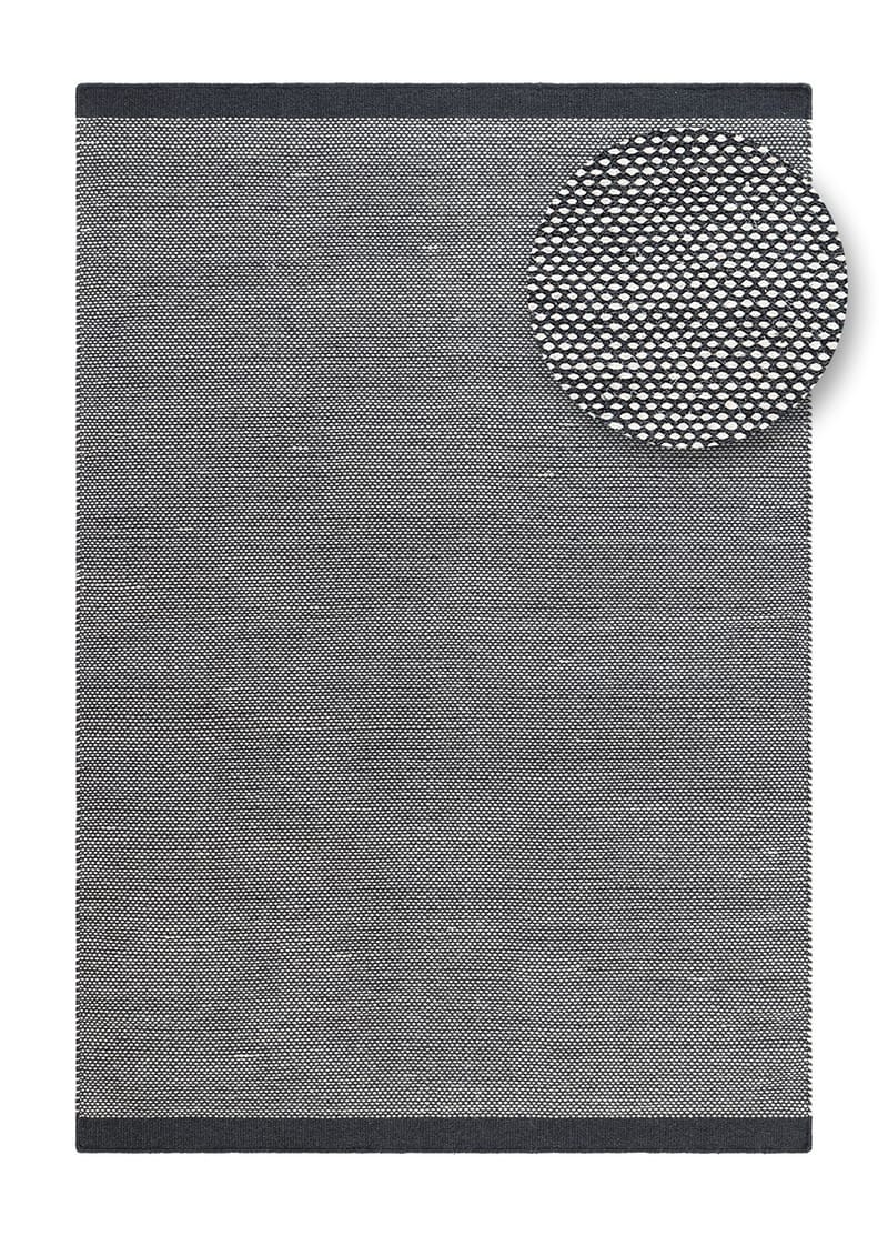 Håndvævet tæppe KM Home Sandhamn 140x200 cm Indigoblå - Indigoblå - Tekstiler - Tæpper - Moderne tæppe - Uldtæppe