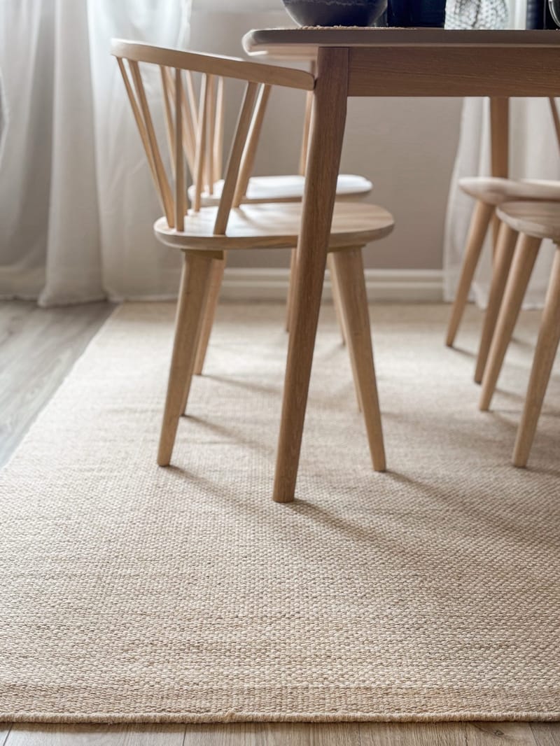 Håndvævet tæppe KM Home Sandhamn 140x200 cm Natur - Natur - Tekstiler - Tæpper - Moderne tæppe - Uldtæppe