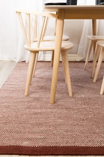 Håndvævet tæppe KM Home Sandhamn 240x340 cm Marsala - Marsala - Tekstiler - Tæpper - Moderne tæppe - Uldtæppe